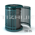 Round Simplicity Natural Logo customized Outdoor Steel Park Amenities Green metal dustbin